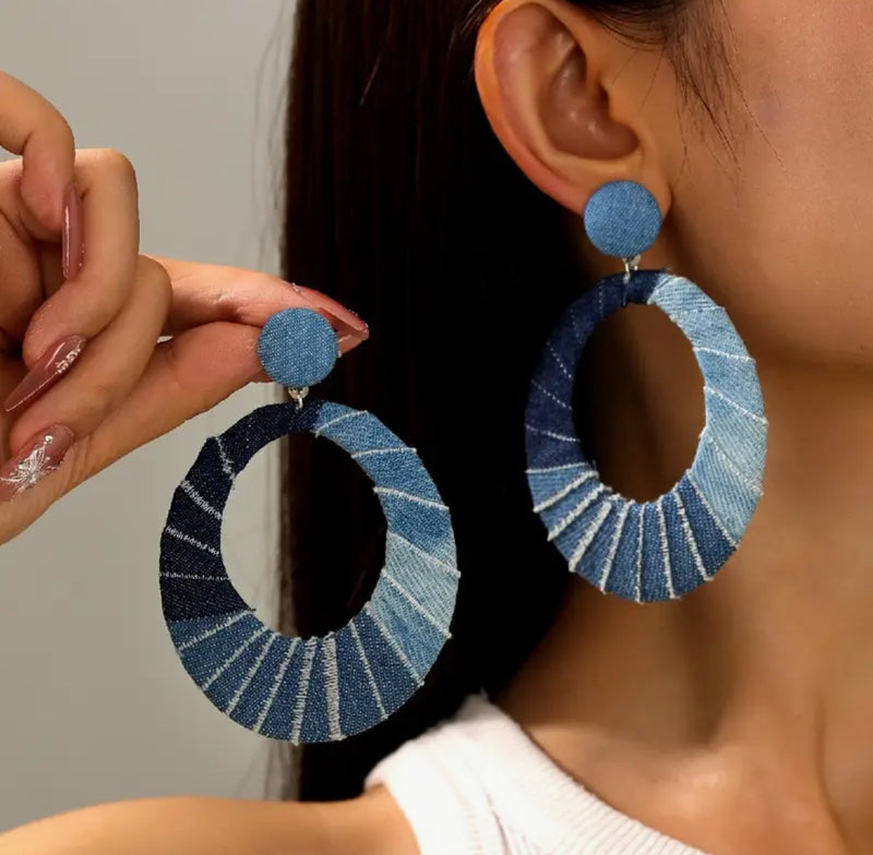 Pierced 2" gold wire and small pearl twisted hoop earrings