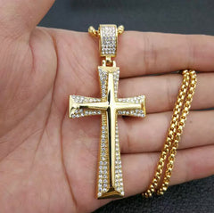 Stainless Steel gold large Cross 24