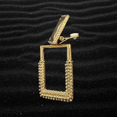 Clip on Xlarge gold lightweight double long square textured earrings