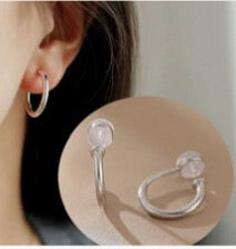 Clip on 1/2" comfort fit shiny silver hoop earrings