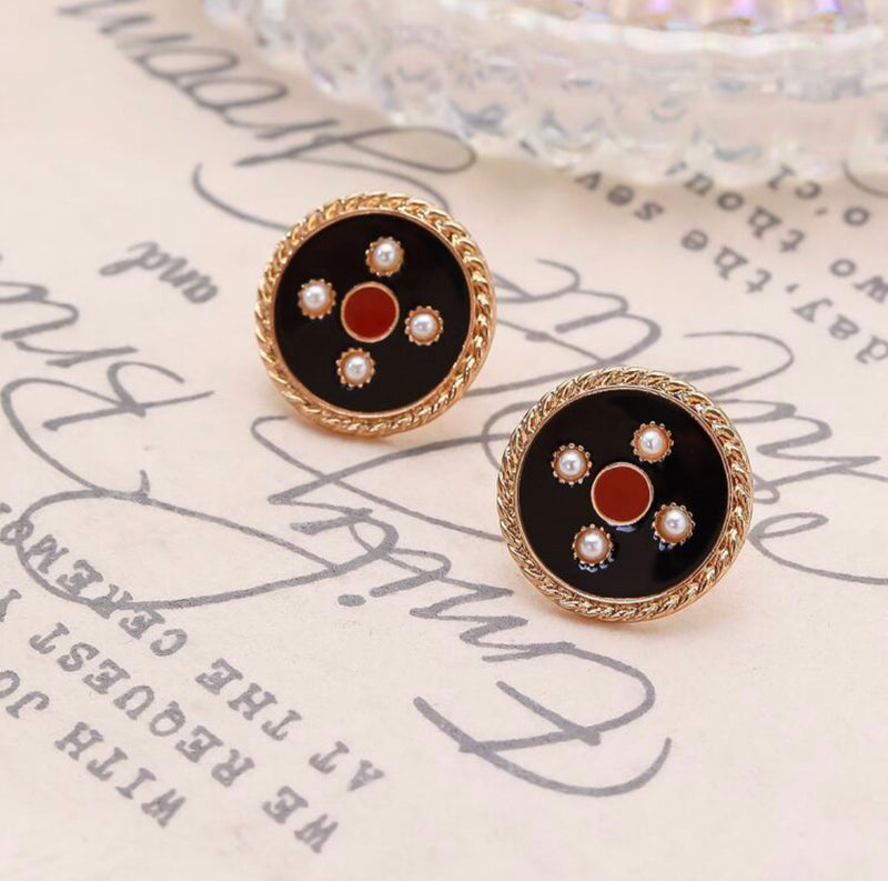 Clip on silver, blue and shimmer odd shaped bead necklace and earring set