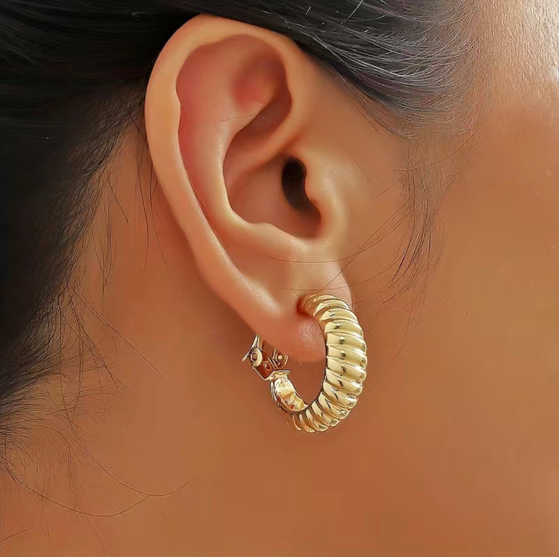Clip on 3" gold and green glitter star long dangle earrings