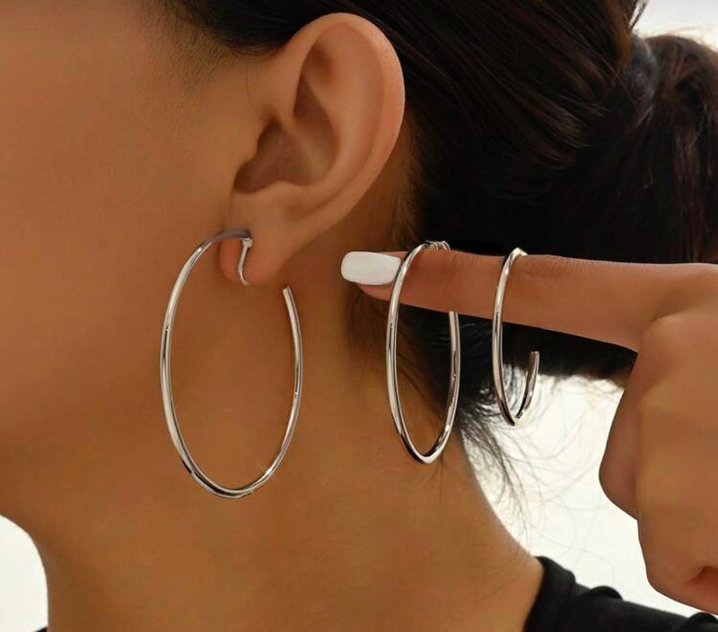 Clip on 2 1/2" round gold top earrings with dangle turquoise woven hoop