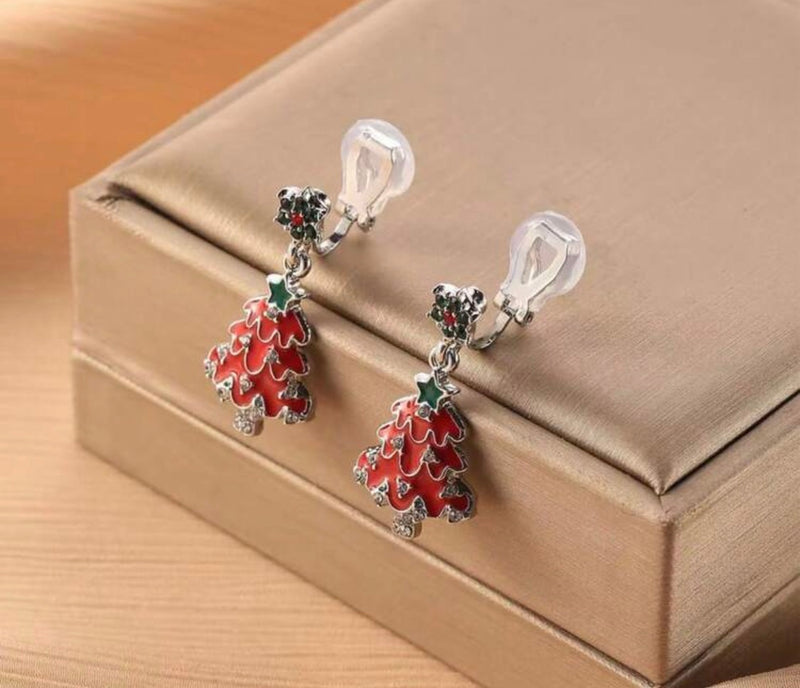 Clip on 3 1/4" xlong copper comfort fit coil dangle brown string earrings