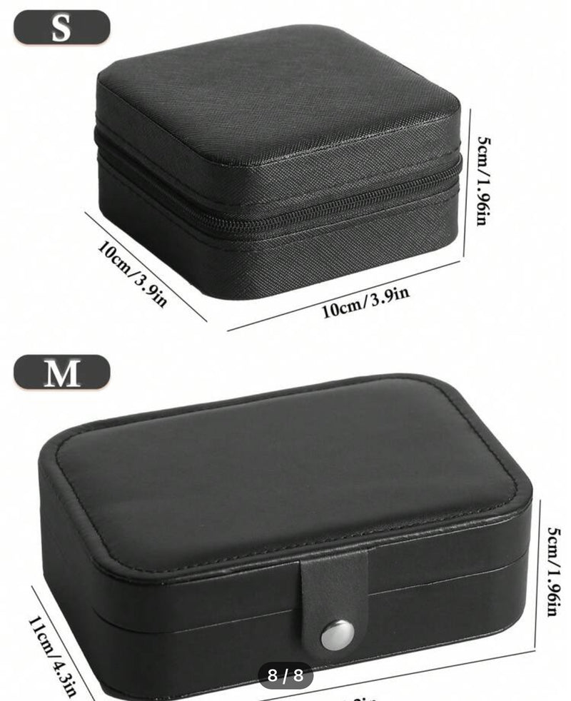 Black small or medium layered jewelry box that prevents oxidation