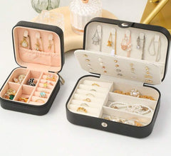 Black small or medium layered jewelry box that prevents oxidation