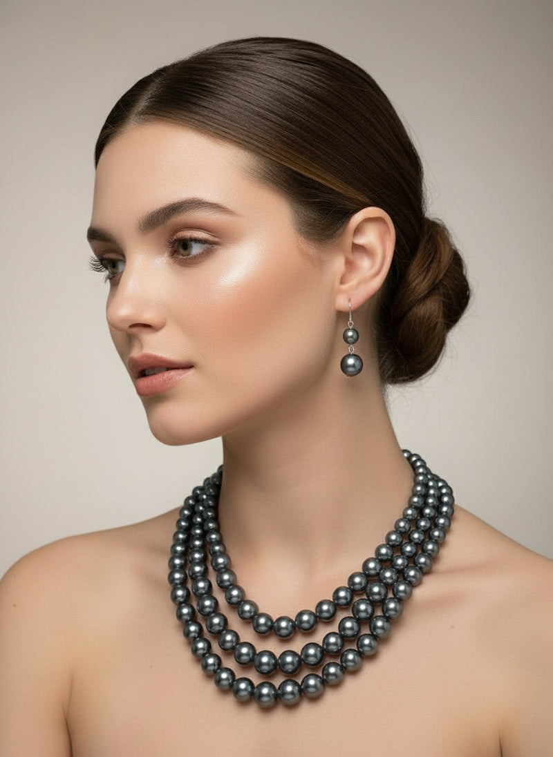 Pierced 2" gold wire and small pearl twisted hoop earrings