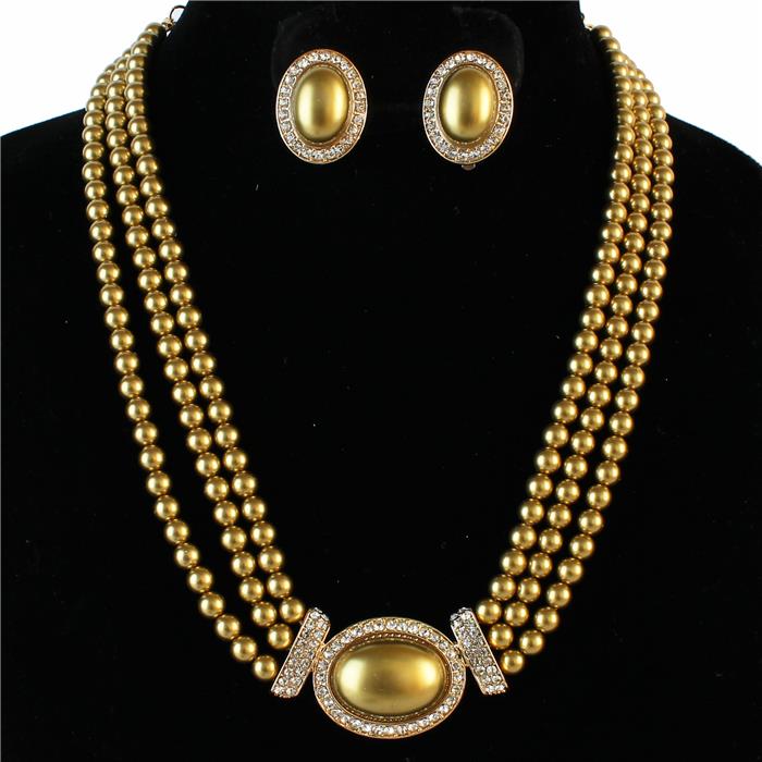 Clip on 2" gold and clear stone double teardrop dangle earrings