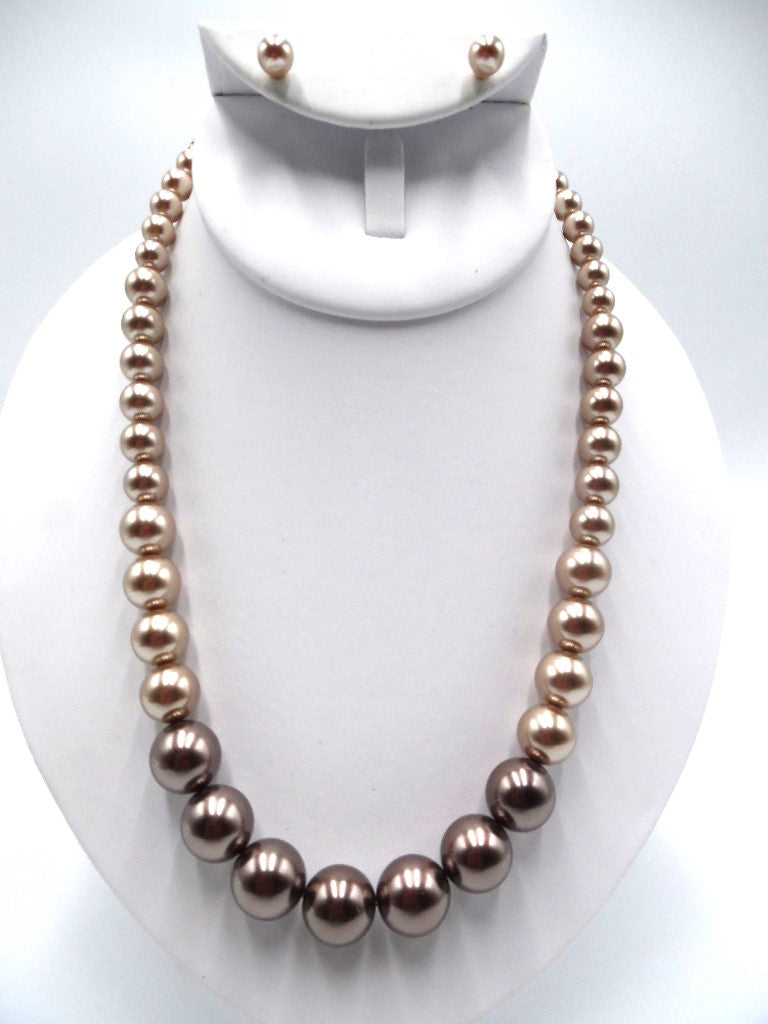 Pierced silver chain and black swirl circle necklace and earring set