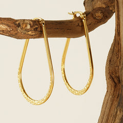 DSN Pierced gold stainless steel U-shaped earrings