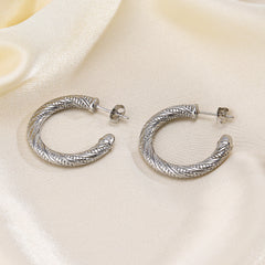 DSN 1 pair pierced silver or gold stainless steel open back hoop earrings