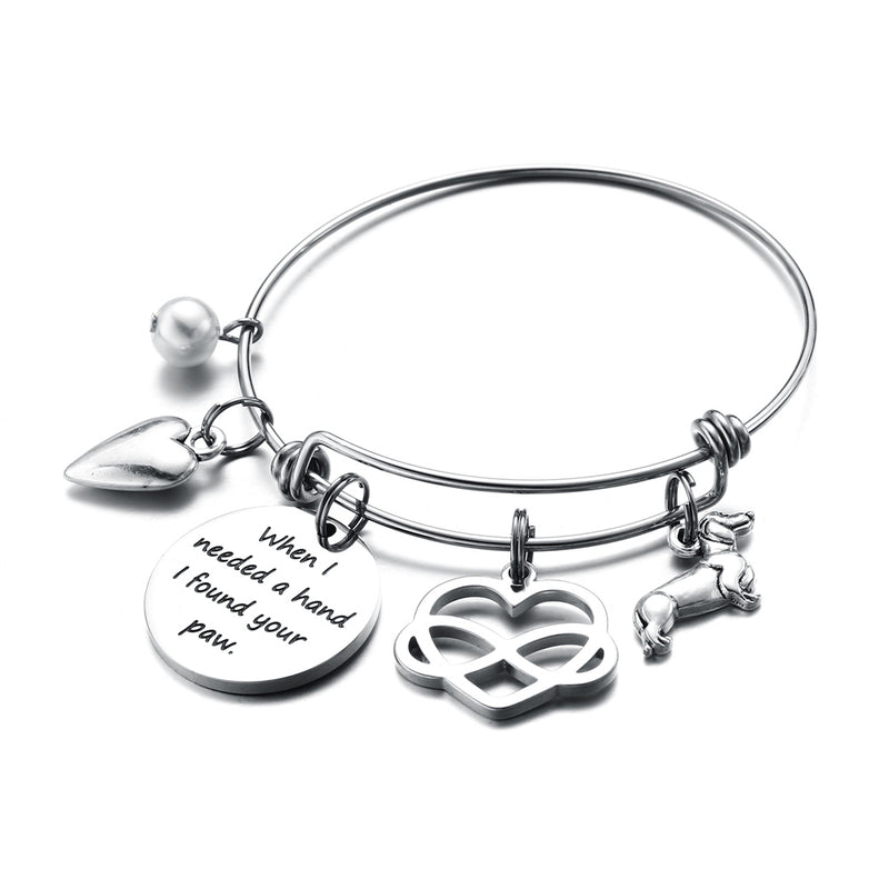 DSN Stainless Steel style letter heart plating adjustable bangle bracelet