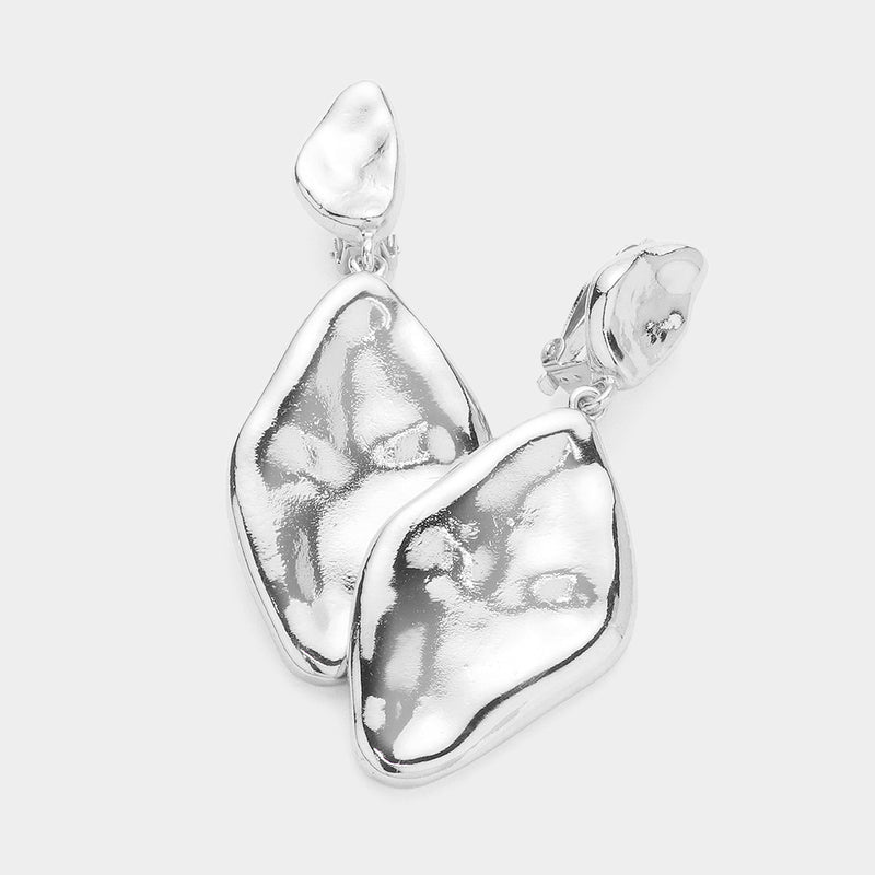 Vintage clip on 1" gold, black and white swirl button style earrings