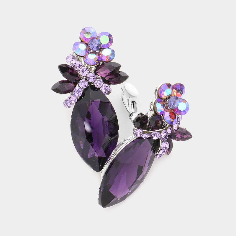 Vintage clip on 1" gold, black and white swirl button style earrings