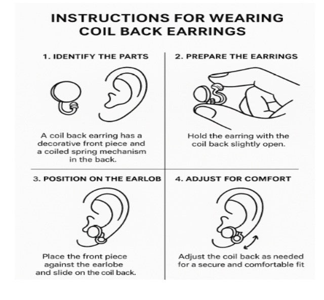 Clip on 2" gold comfort fit coil hoop earrings with brown dangle circles