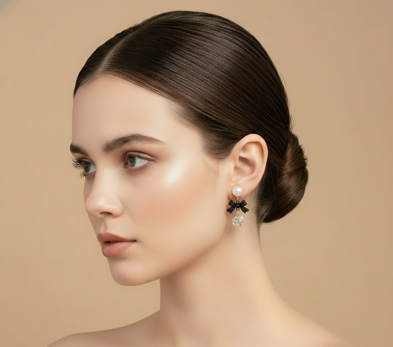 Clip on 1/2" silver double row star hoop earrings with clear stones