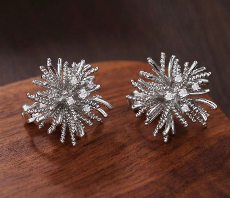 Clip on 3 1/4" xlong copper comfort fit coil dangle brown string earrings