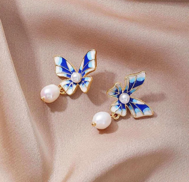 Sterling Silver Rainbow Crystal Butterfly Stud Earrings | Icing US