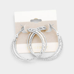 Silver wire lightweight pierced 14K gold dipped hoop earrings