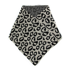 Trendy black and ivory animal print 100% acrylic sweater scarf shawl