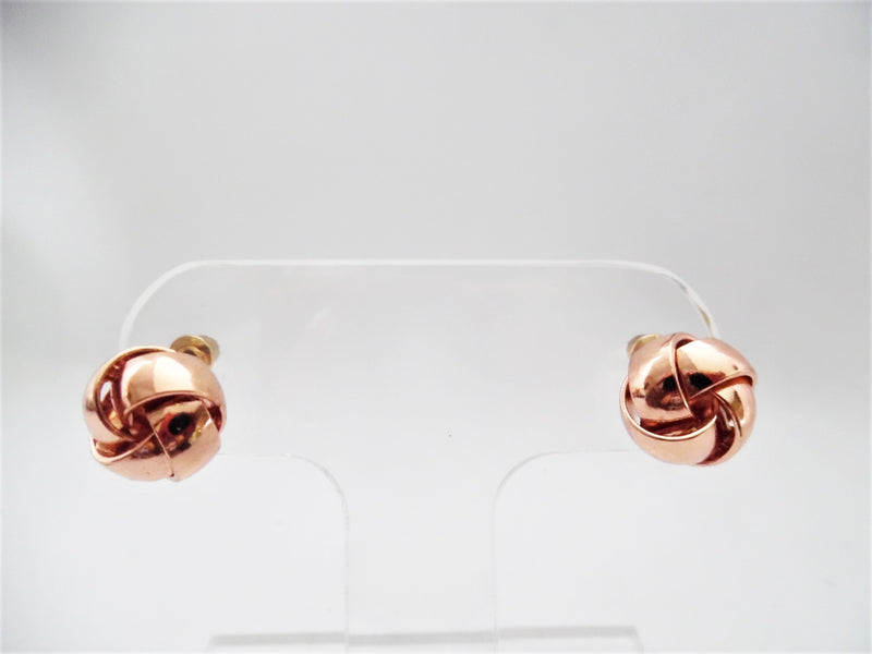 Pierced 1/2" small shiny rose knot earrings